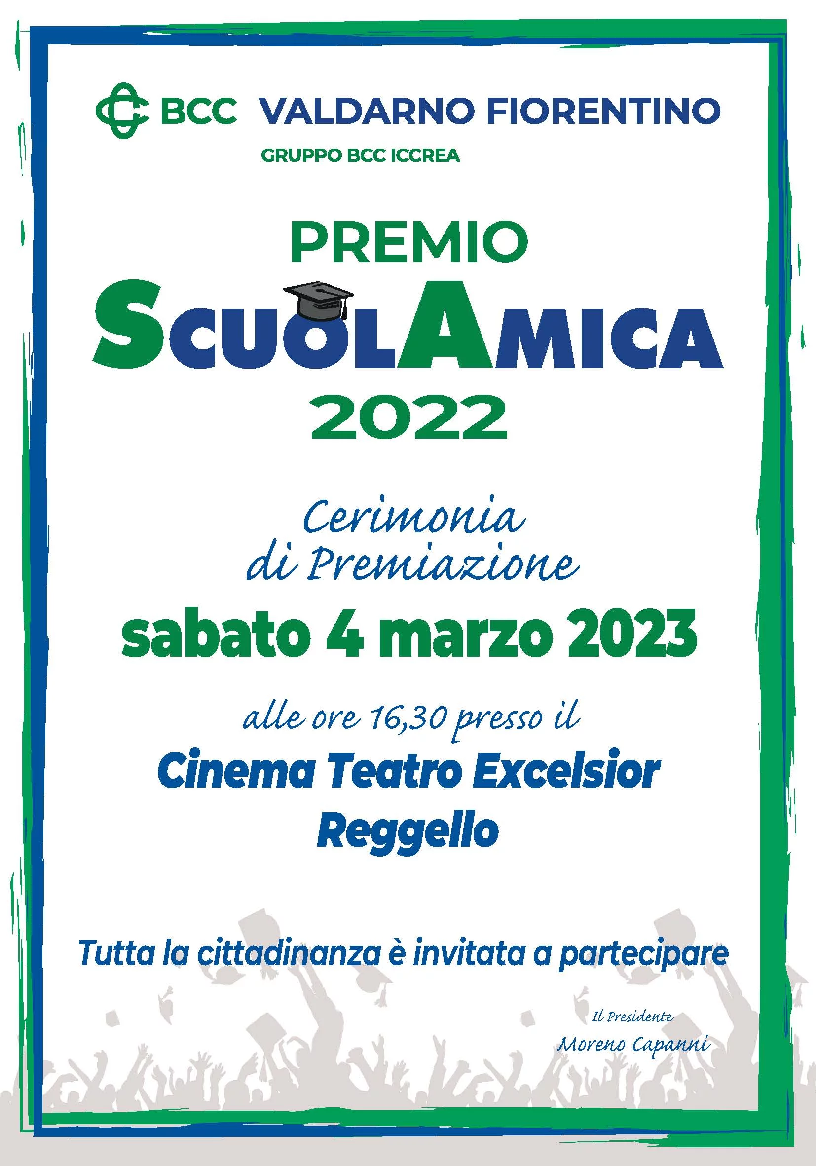 Premiazione SCUOLAMICA 2022: sabato 4 marzo ore 16:30 presso il Teatro Excelsior di Reggello